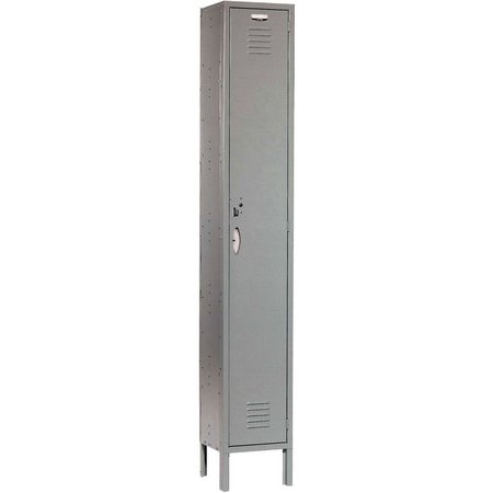 GLOBAL INDUSTRIAL Single Tier Locker, 12x18x72, 1 Door Ready To Assemble, Gray 652040GY